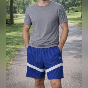 Nike Mens Dri-Fit Icon Basketball Loose Fit Training Workout Shorts Blue Size XL